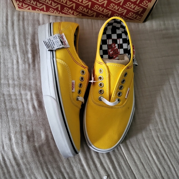 VANS  Authentic Hc Diy Lemon Canvas Womens 9.5 Tags outside 042024 - Picture 1 of 7